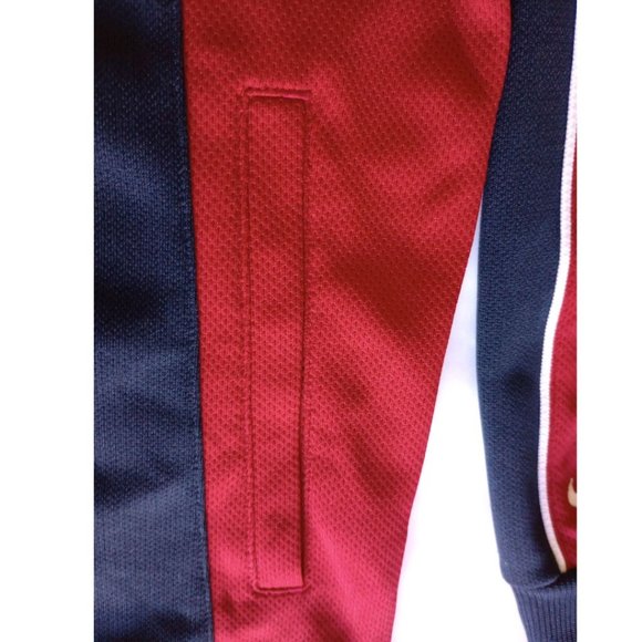 Nike Jacket Men M DARK BLUE RED zipper Long Sleeve Collar Fit Dry Pockets USED - Picture 8 of 8